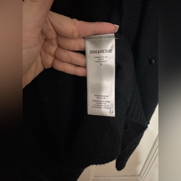 ZADIG & VOLTAIRE Indian Cp Dots Cashmere Cardigan - Picture 6 of 9